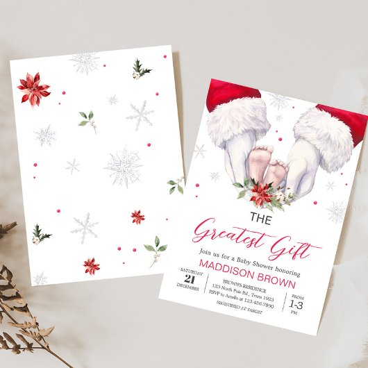 クリスマス素晴らしギフト赤ちゃんシャワー 招待状