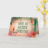 クリスマス素晴らしスタイルをグランジ持つ カード (黄色い花)