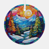 クリスマス素晴らしスモークマウンテンのステンドグラス ガラスオーナメント (裏面)