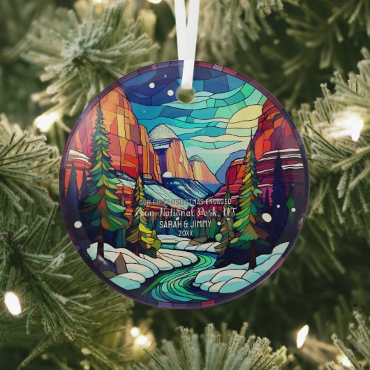 クリスマス素晴らしスモークマウンテンステンドグラス ガラスオーナメント (インサイチュ)