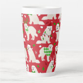 クリスマス素晴らしピレネー犬 カフェラテマグ (正面)