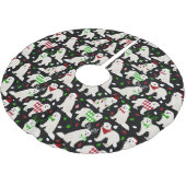 クリスマス素晴らしピレネー犬 ブラッシュドポリエステルツリースカート (アングル)