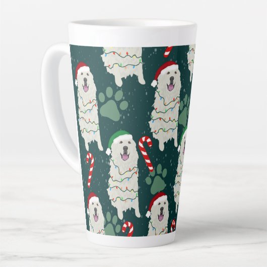 クリスマス素晴らしピレネー カフェラテマグ (左アングル)