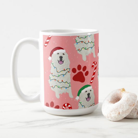 クリスマス素晴らしピレネー コーヒーマグカップ (ドーナツ)