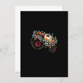 クリスマス素晴らしライト付きモンスタートラック 招待状 (正面/裏面)