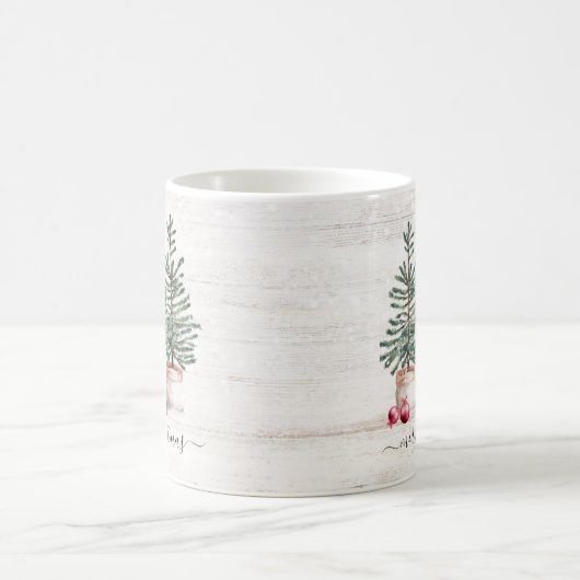クリスマス素朴に咲くクリスマスの木 コーヒーマグカップ (中央)