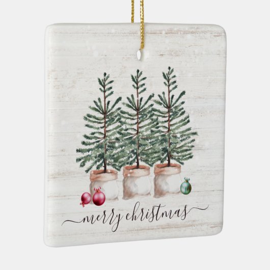 クリスマス素朴に咲くクリスマスの木 セラミックオーナメント (右)