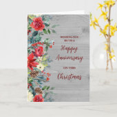 クリスマス素朴に花が咲き乱れる カード (黄色い花)