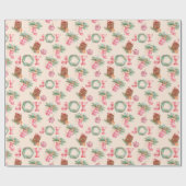 クリスマス素朴のジンガムの喜びホリデーギフト ラッピングペーパー (フラット)