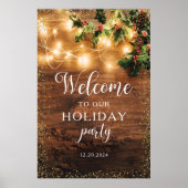 クリスマス素朴の休日のウェルカムサイン ポスター (正面)
