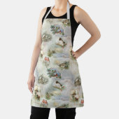 クリスマス素朴の冬のシーンのコラージュ エプロン (インサイチュ)