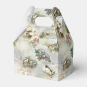 クリスマス素朴の冬のシーンのコラージュ フェイバーボックス (裏面サイド)