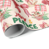 クリスマス素朴の喜びの休日の贈り物に辞礼をする ラッピングペーパー (ロールコーナー)