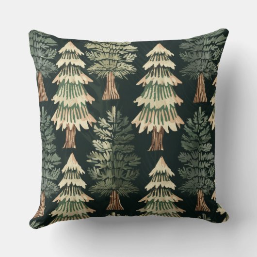 クリスマス素朴の常緑樹 クッション (裏面)