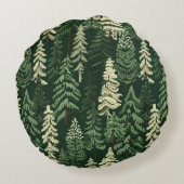 クリスマス素朴の常緑樹 ラウンドクッション (裏面)