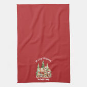 クリスマス素朴の森の動物 キッチンタオル (縦)