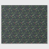 クリスマス素朴の緑 ラッピングペーパー (フラット)