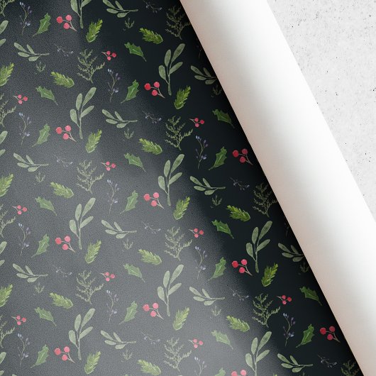 クリスマス素朴の緑 ラッピングペーパー