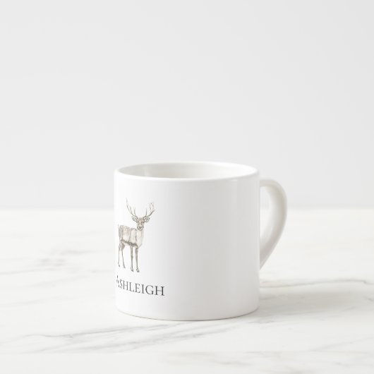 クリスマス素朴の鹿の名前 エスプレッソカップ (正面右)