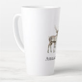 クリスマス素朴の鹿の名前 カフェラテマグ (左アングル)