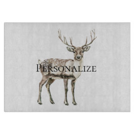 クリスマス素朴の鹿パーソナライズされた カッティングボード