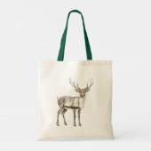 クリスマス素朴の鹿パーソナライズされた トートバッグ (裏面)