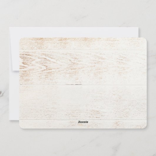 クリスマス素朴アイテムを飾った木製写真 シーズンカード (裏面)