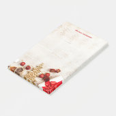 クリスマス素朴アイテムを飾った木製写真 ポストイット (アングル)