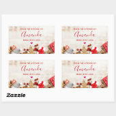 クリスマス素朴アイテム付きウッドフォトキッチン 長方形シール (シート)