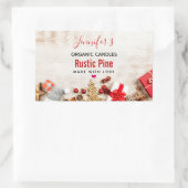 クリスマス素朴アイテム付き木製写真キャンドル 長方形シール (バッグ)