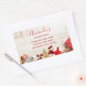 クリスマス素朴アイテム付き木製写真事業 長方形シール (封筒)