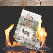 クリスマス素朴ウッドトナカイヴィンテージモノグラム