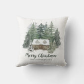 クリスマス素朴ウッドランドキャビン クッション (裏面)