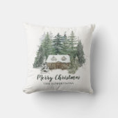 クリスマス素朴ウッドランドキャビン クッション (正面)