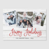 クリスマス素朴ウッド3フォト磁気カード (正面)