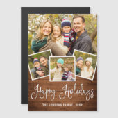 クリスマス素朴ウッド4フォト磁気カード (正面/裏面)