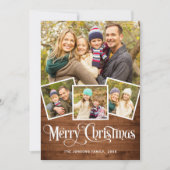 クリスマス素朴ウッド4 PHOTO Greeting シーズンカード (正面)