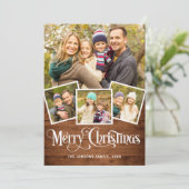 クリスマス素朴ウッド4 PHOTO Greeting シーズンカード (スタンド正面)