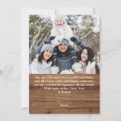 クリスマス素朴ウッド5写真あいさつ シーズンカード (裏面)