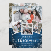 クリスマス素朴ウッド5写真あいさつ シーズンカード (正面/裏面)