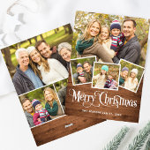 クリスマス素朴ウッド7写真あいさつ シーズンカード