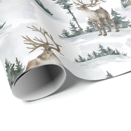 クリスマス素朴エルクディアトナカイキャビンギフト ラッピングペーパー (ロールコーナー)