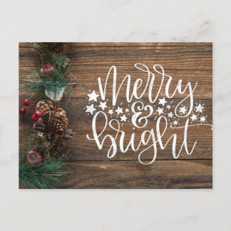 クリスマス素朴カントリーメリーブライト シーズンポストカード