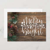 クリスマス素朴カントリーメリーブライト シーズンポストカード (正面/裏面)
