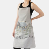 クリスマス素朴キャビン冬雪の森 エプロン (インサイチュ)