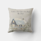 クリスマス素朴キャビン冬雪の森 クッション (裏面)