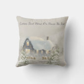 クリスマス素朴キャビン冬雪の森 クッション (裏面)