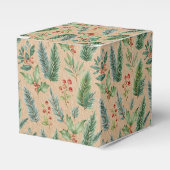 クリスマス素朴クラフトフローラギフトボックス フェイバーボックス (正面サイド)