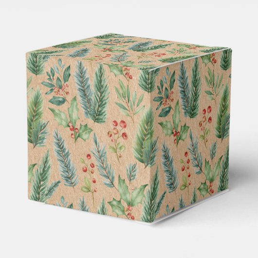 クリスマス素朴クラフトフローラギフトボックス フェイバーボックス (裏面サイド)