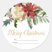 クリスマス素朴ステッカーのギフト ラウンドシール (正面)